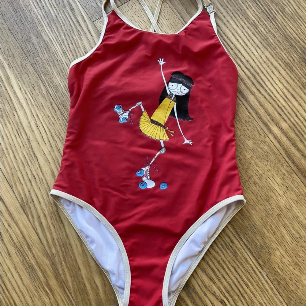 Little Marc Jacobs Girl Red One-Piece Bathing Swimming Suit Size 8